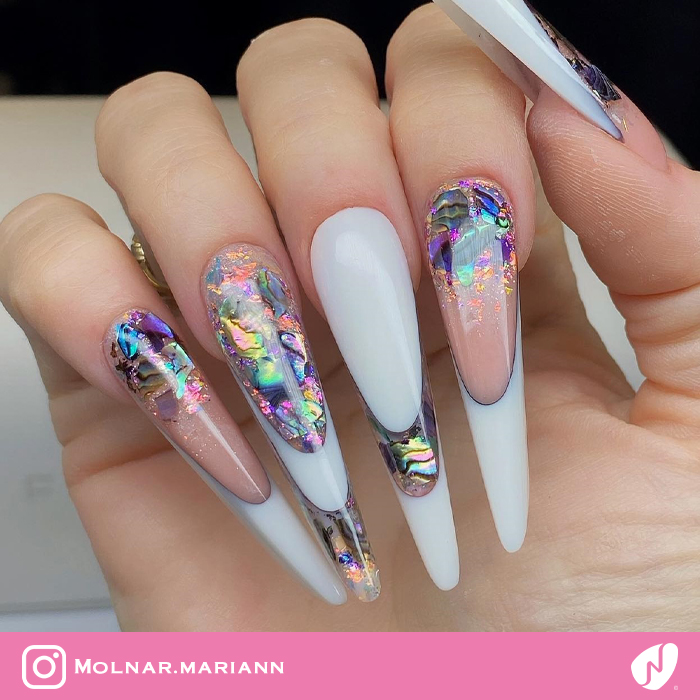 X-long Double Manicure Marble Nails